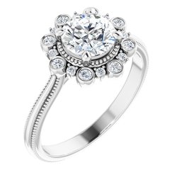 124219 / Engagement Ring / Neosadený / Sterling Silver / 6.5 Mm / Wypolerowane / Engagement Ring Mounting